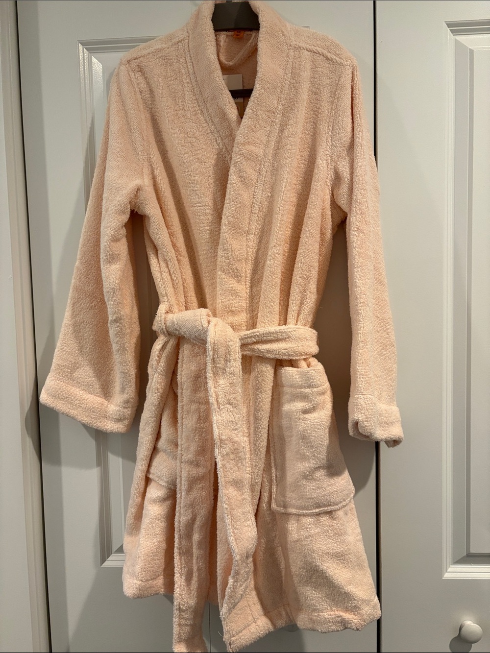Cozy Peach Terry Robe with Tie Waist